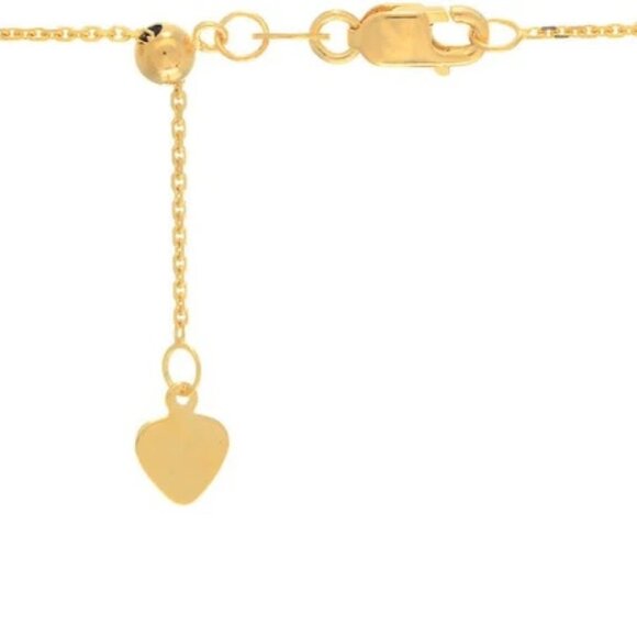 14K Yellow Gold Heavy Cable Slide Chain Necklace / Adjustable length up to 22" - Picture 6 of 8